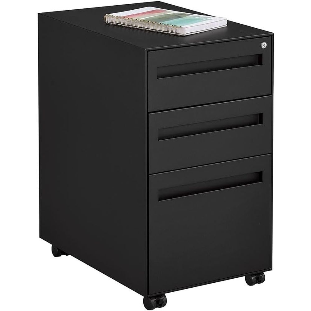 Drawer Pedestal Cabinet - Pedestal Cabinet with Lock, 3 Drawers,