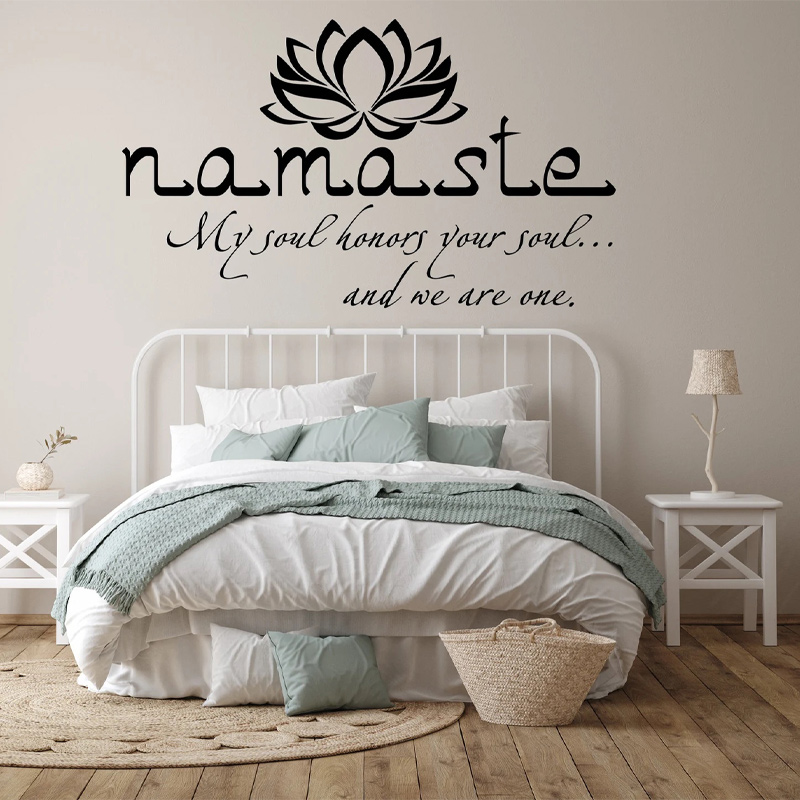 Home Office Yoga Room - Namaste Quotes Wall Sticker Vinyl Home