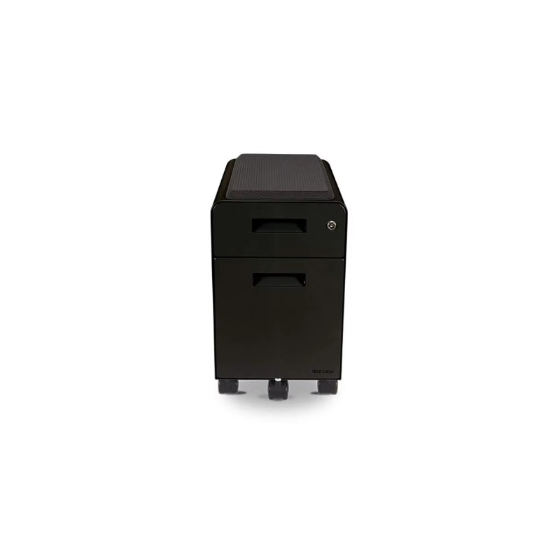 Drawer Pedestal Cabinet - Narrow 2-Drawer File Cabinet with Seat