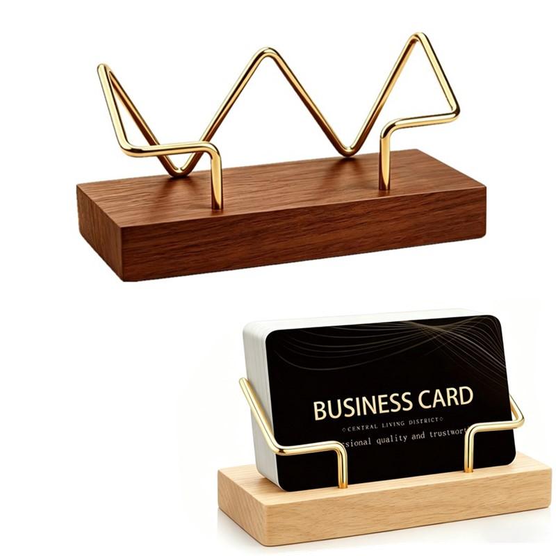 Home Or Office Use - 【A8】Wooden Business Card Holder Organizer Office