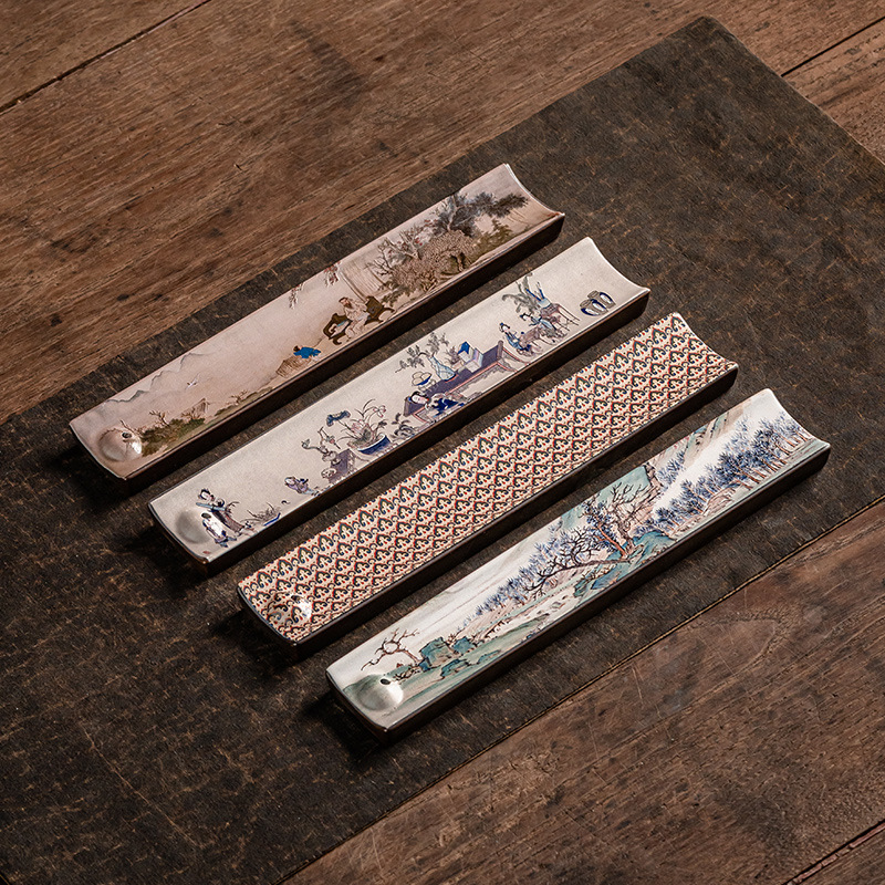 Home Office Yoga Room - Zen Ceramic Incense Insert Enamel Handmade