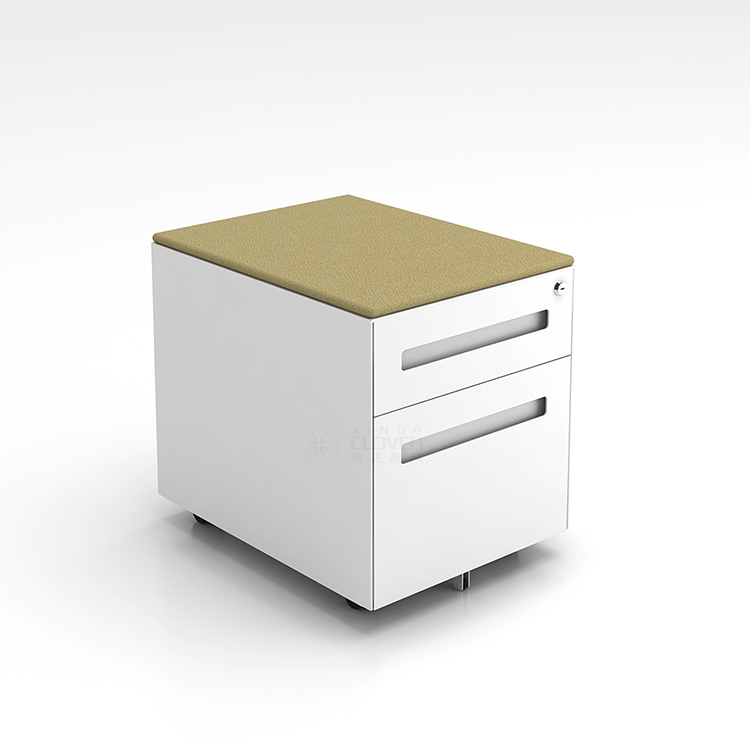 Drawer Pedestal Cabinet - Modern Mobile Metal Pedestal with 2/3