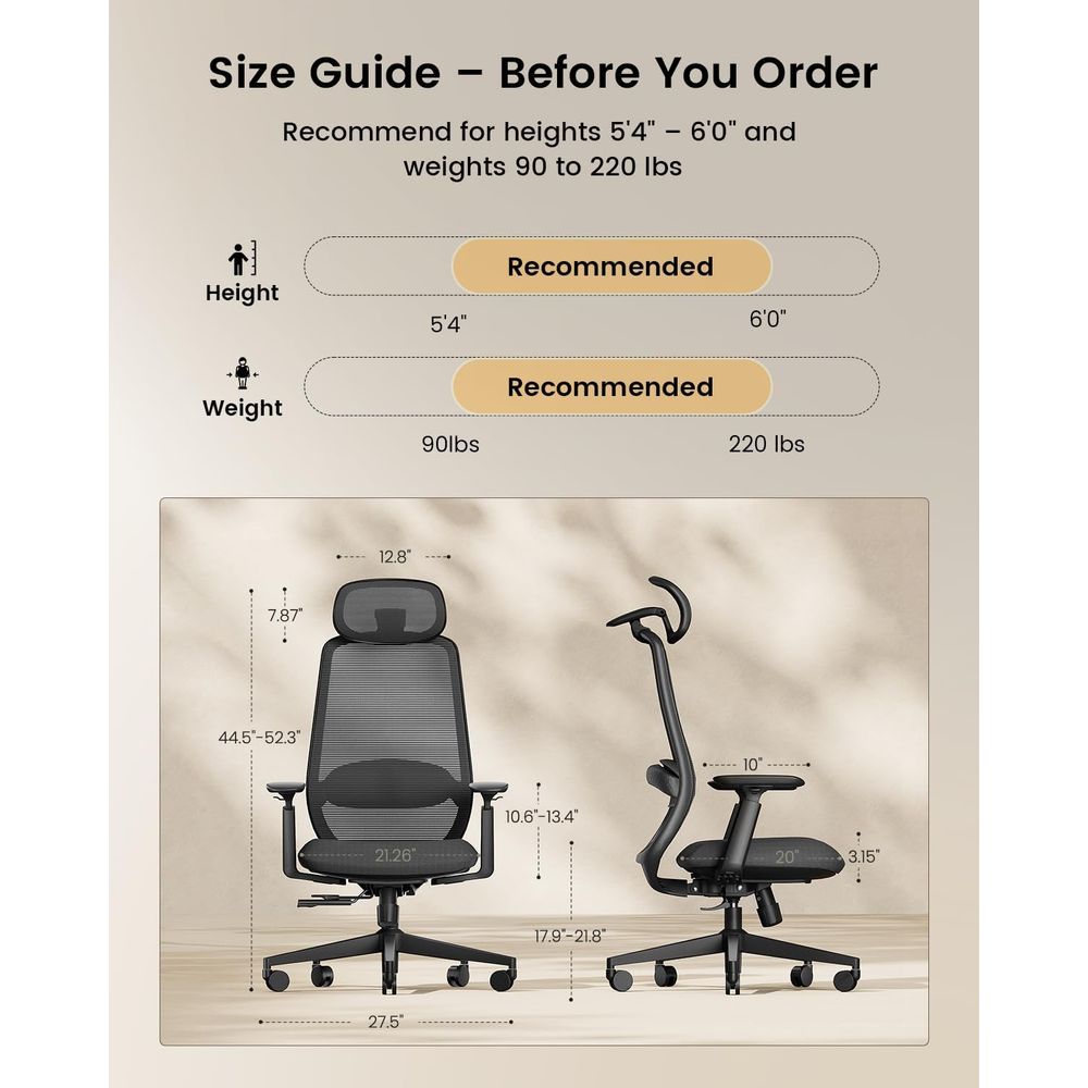 Ergonomic High-Back Mesh Offic - Home Office Hours recension och pris