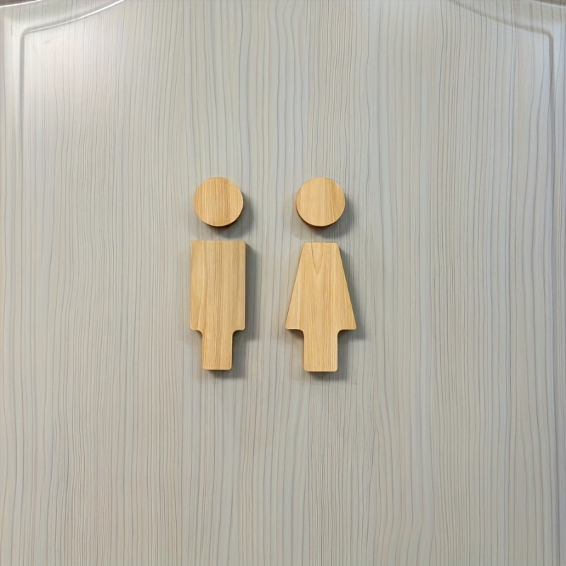 2PCS Wooden Bathroom Sign for  - Home Or Office Use recension och pris