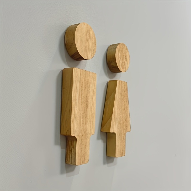 2PCS Wooden Bathroom Sign for  - Home Or Office Use recension och pris