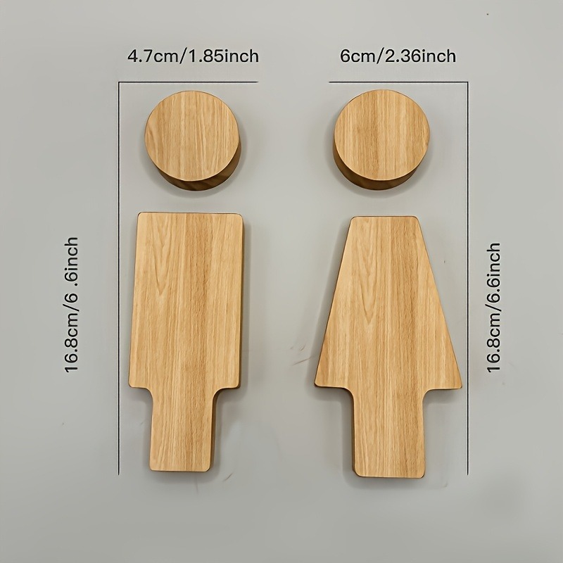 2PCS Wooden Bathroom Sign for  - Home Or Office Use recension och pris