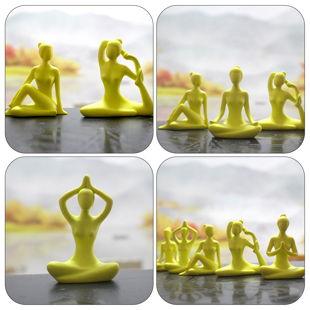 5Pcs Premium Resin Yoga Figure - Home Office Yoga Room recension och pris