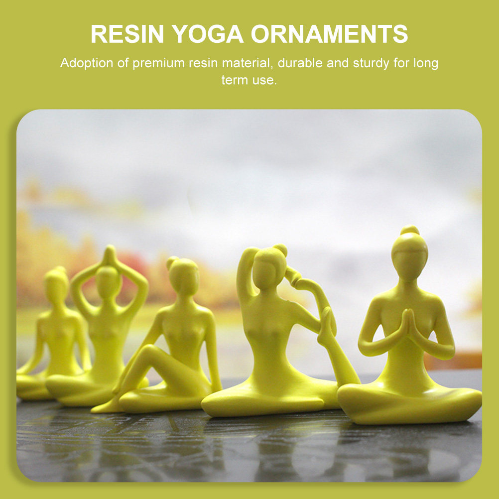 5Pcs Premium Resin Yoga Figure - Home Office Yoga Room recension och pris