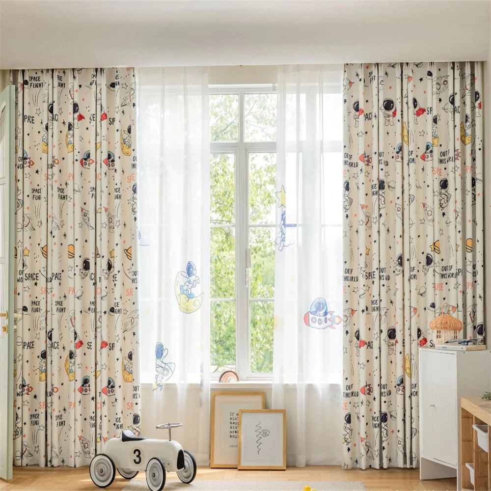 Vibrant Space Themed Window Bl - Home Office Rate 2025 recension och pris