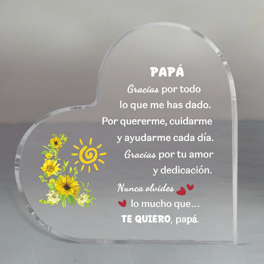 Spanish dad heart-shaped acryl - Home Office Logo recension och pris