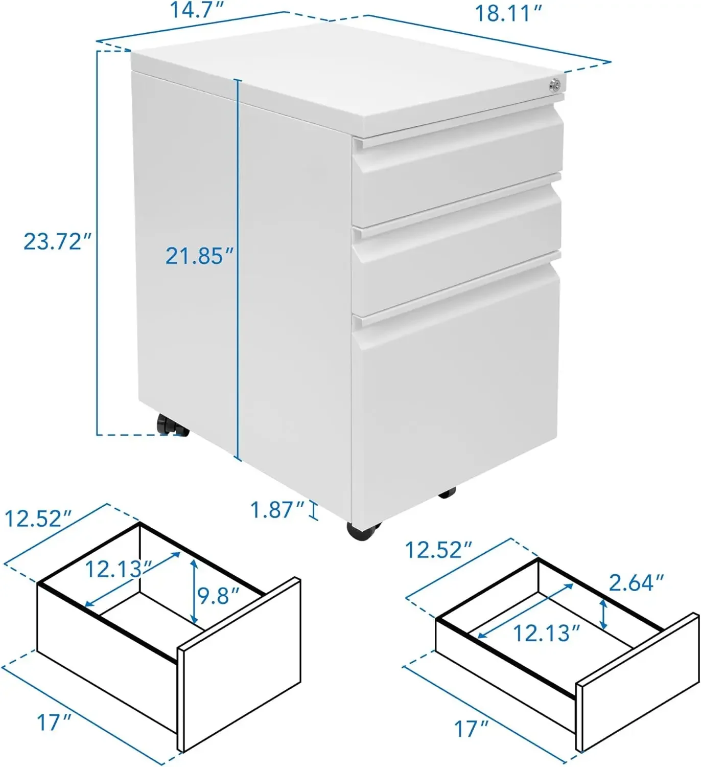 Mount It 3 Drawer File Cabinet - Drawer Pedestal Cabinet recension och pris