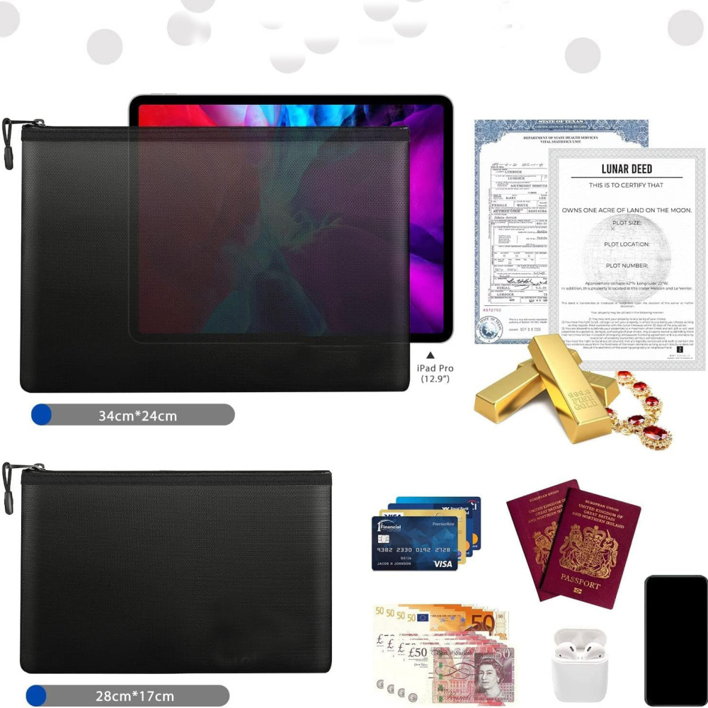 Fireproof Document Bag Waterpr - Home Office Passport recension och pris