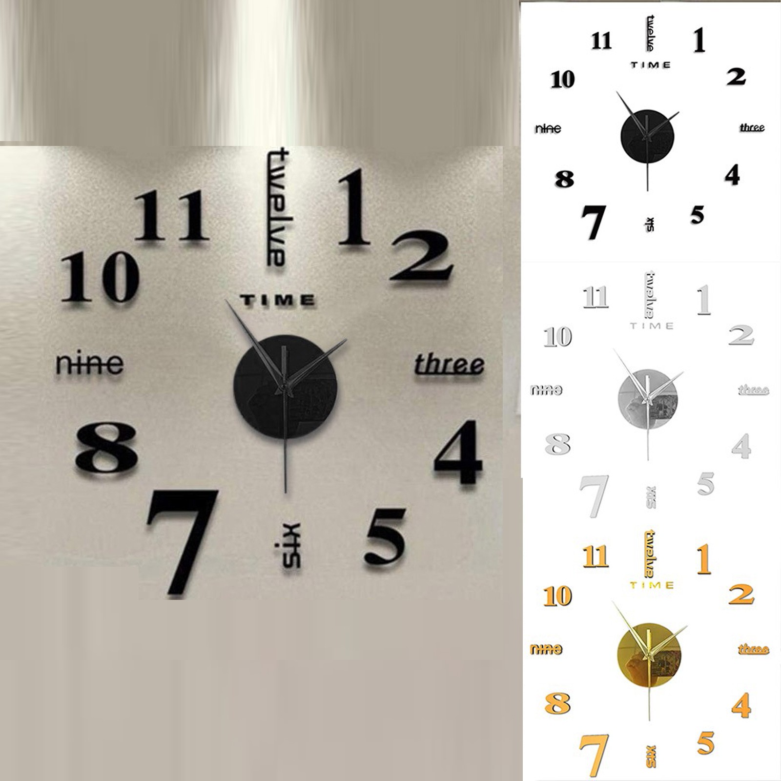 Frameless Diy Wall Mute Clock  - Home Office Hours recension och pris