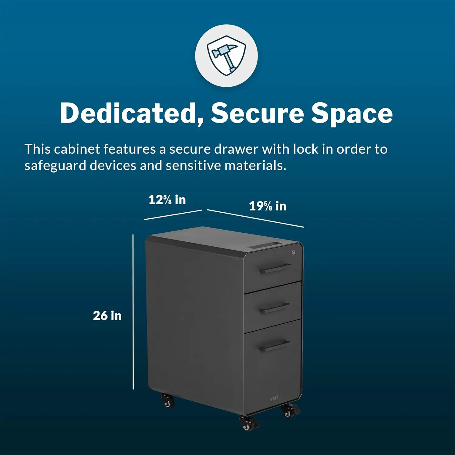 Slim File Cabinet - Three Draw - Drawer Pedestal Cabinet recension och pris