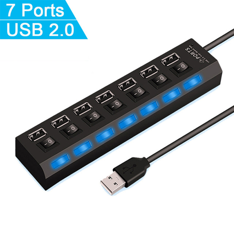 7 Port USB 2.0 Hub Splitter Fo - Home Or Office Use recension och pris