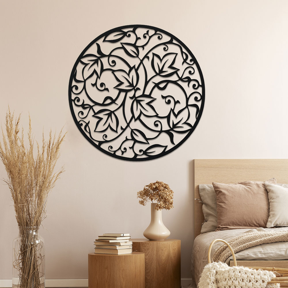 Elegant Black Metal Mandala Wa - Home Office Yoga Room recension och pris