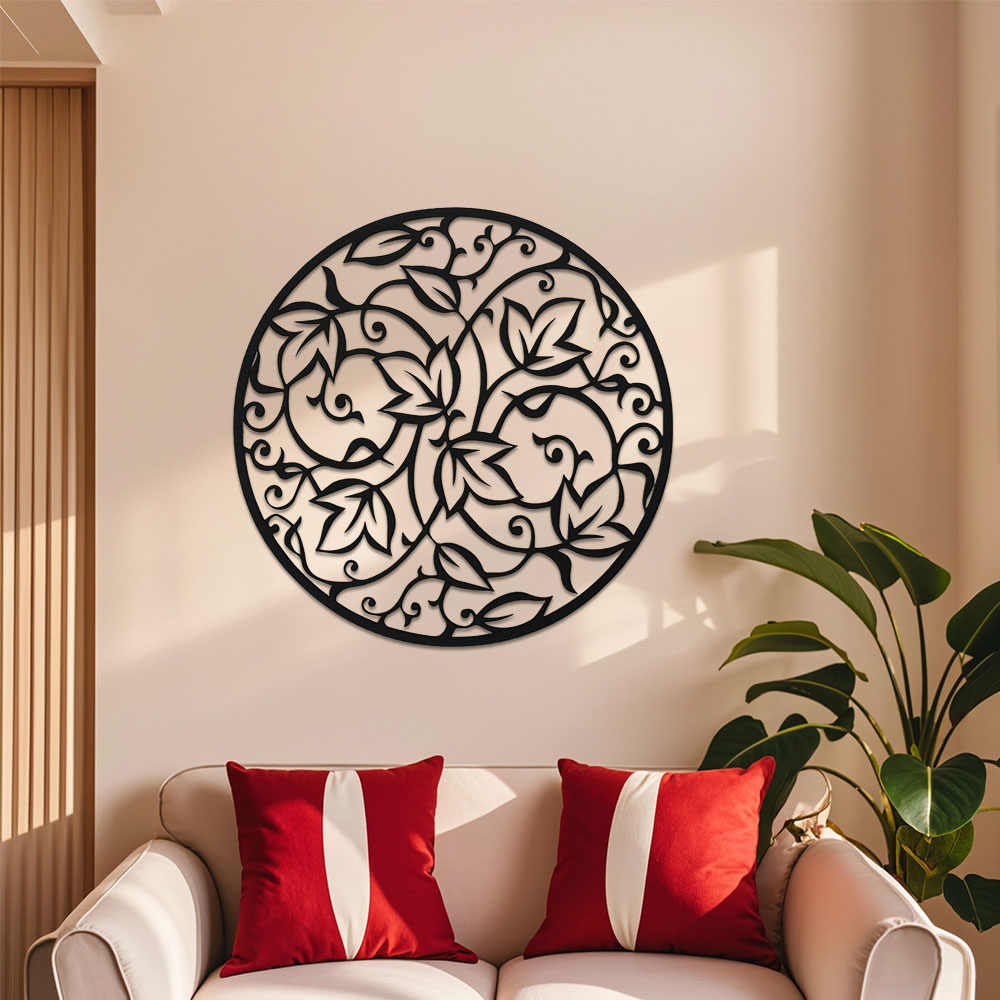 Elegant Black Metal Mandala Wa - Home Office Yoga Room recension och pris